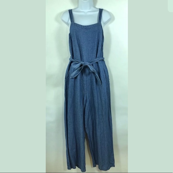 New Madewell Muralist Chambray Jumpsuit Sz 12 - Picture 2 of 6